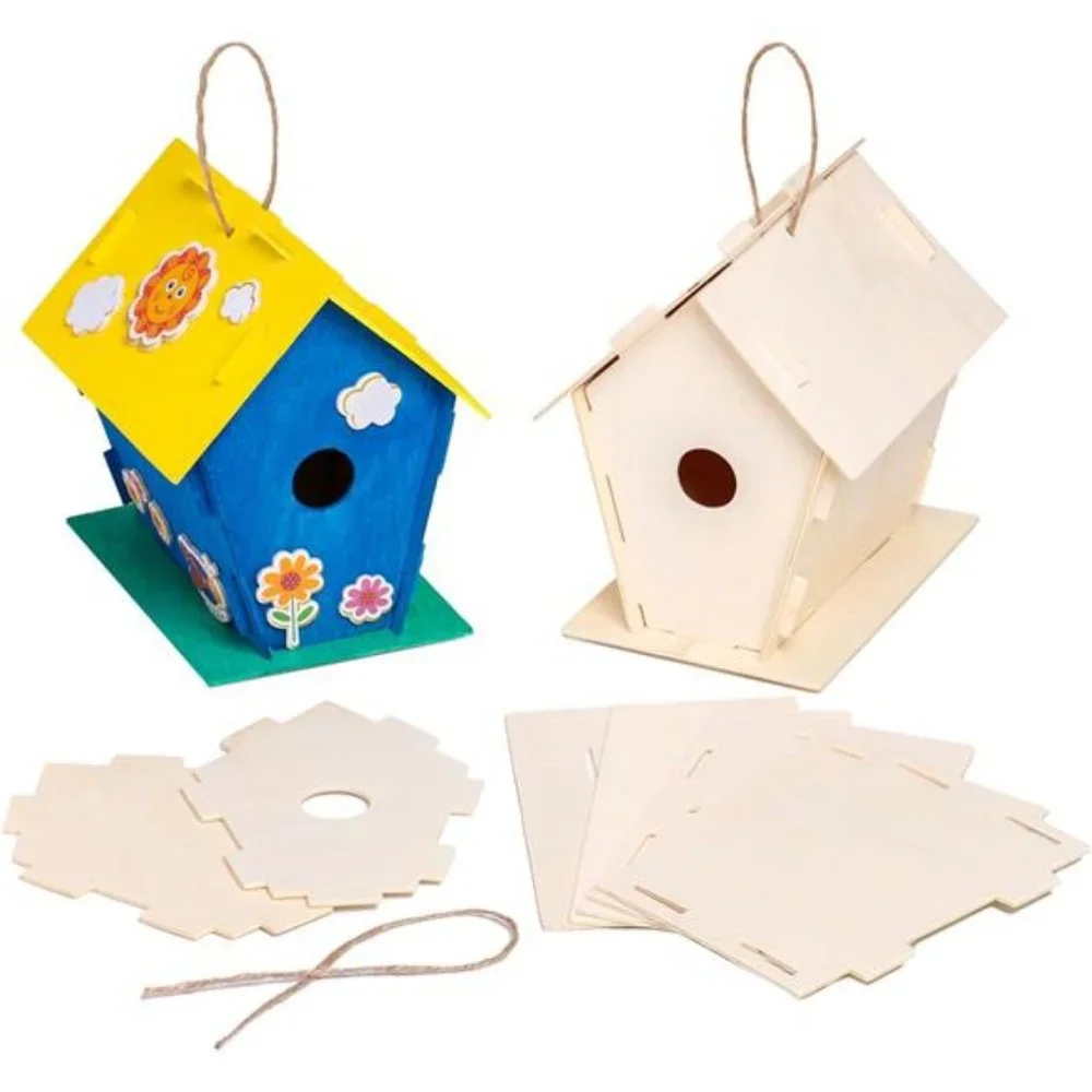 12 DIY Wooden Birdhouses - Kids Bulk Arts and Crafts Set, Crafts for Adults